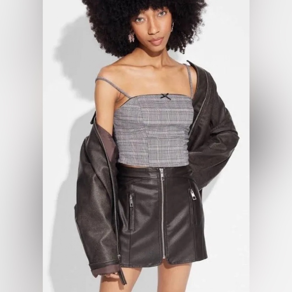 Wild Fable faux leather brown skirt